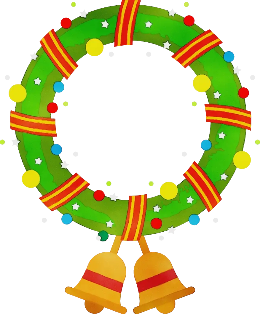 Festive Green Christmas Wreath with Bells