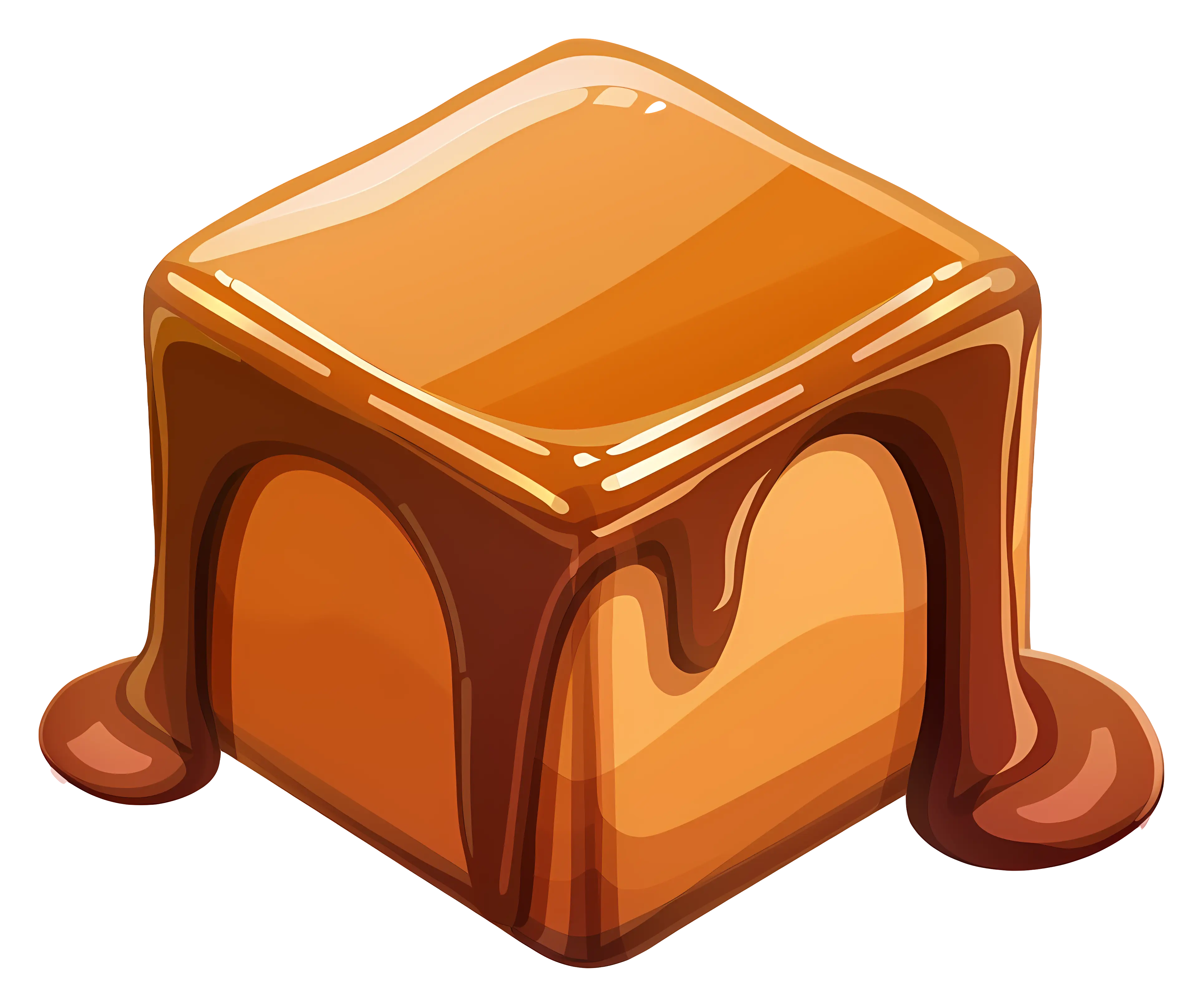 Caramel Cube with Dripping Sauce