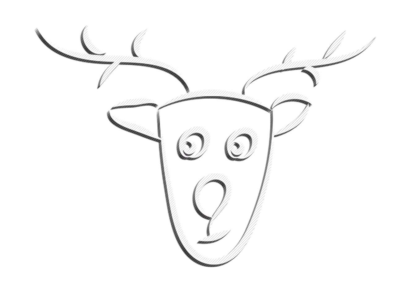 Minimalist Reindeer Sketch