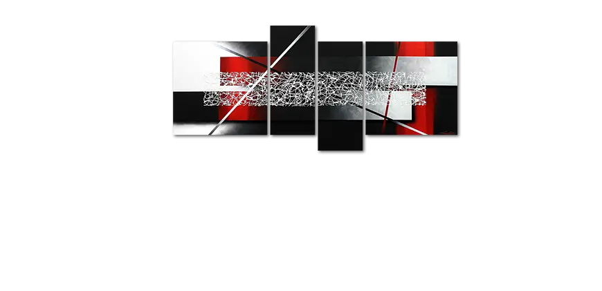 Modern Abstract Art with Red and Black Elements
