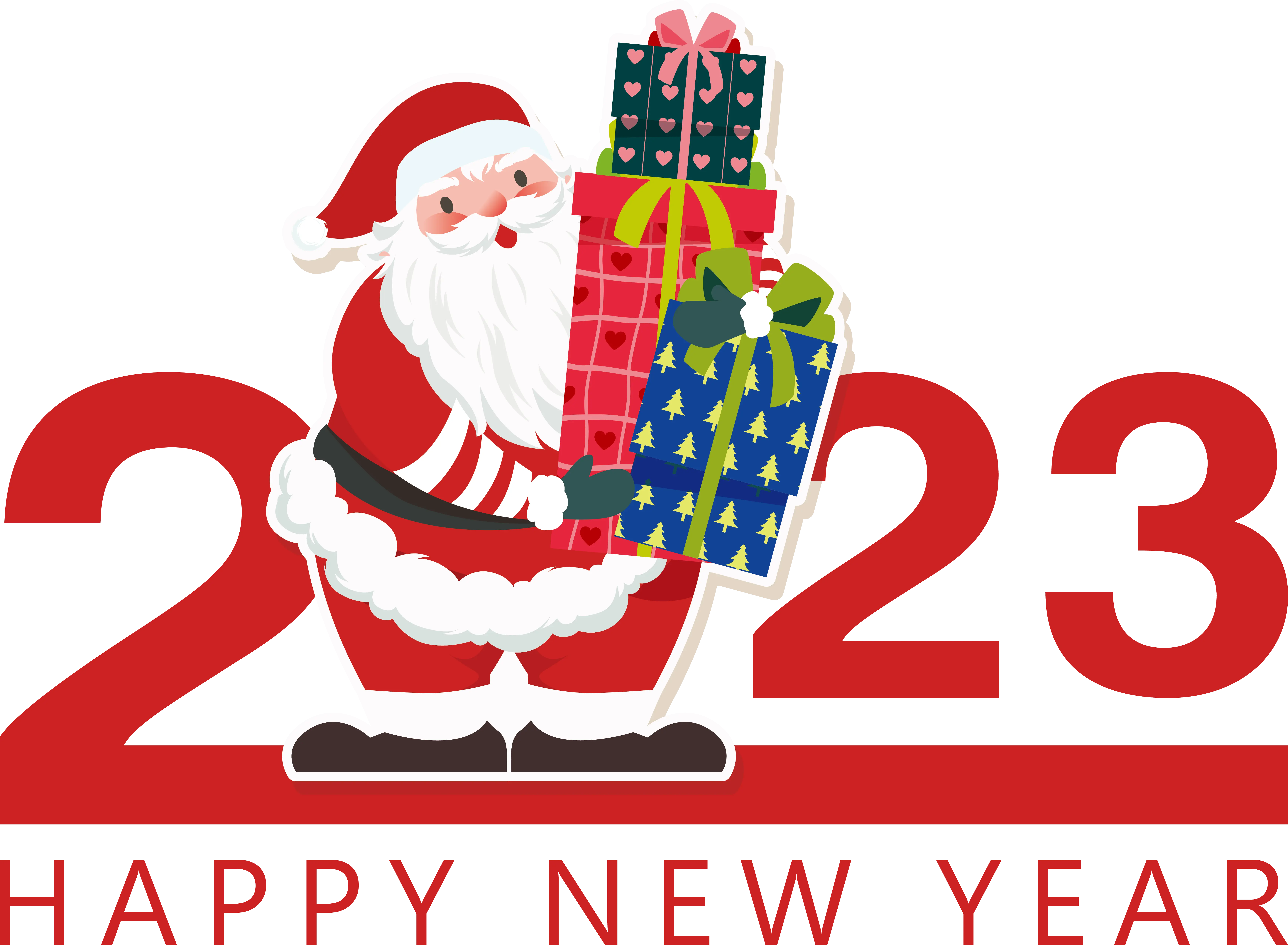 Santa Claus with Gifts for New Year 2023