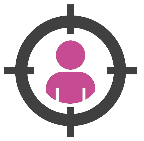 Target Icon with Person in Crosshairs