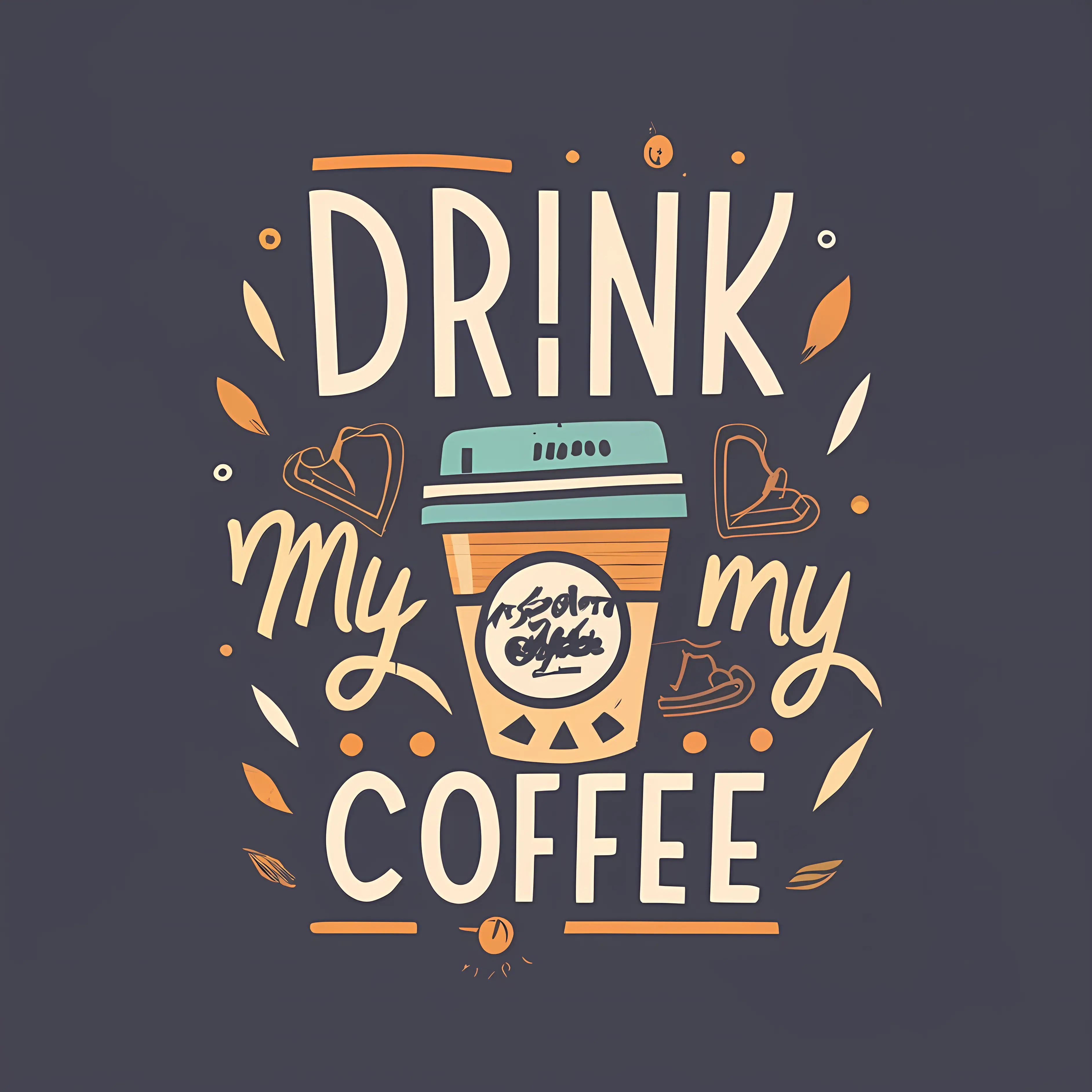 Coffee-Themed Graphic Design with Typography