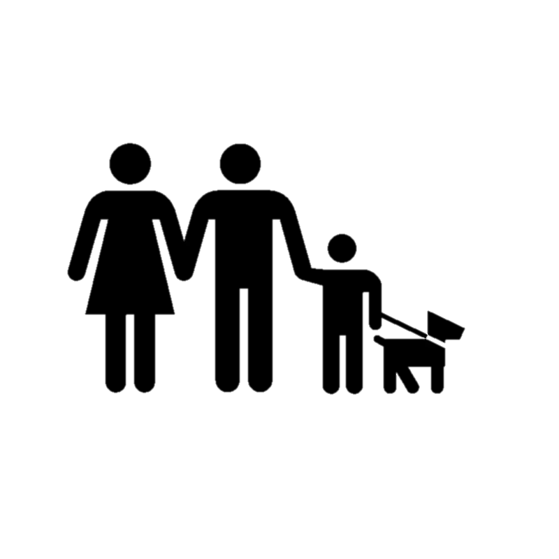 Family with Dog Silhouette