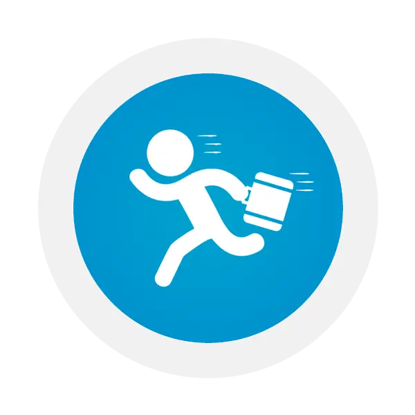 Running Person with Briefcase Icon