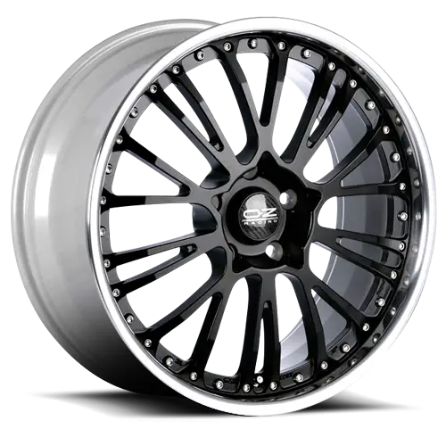 Black Automobile Wheel with Alloy Rim Design
