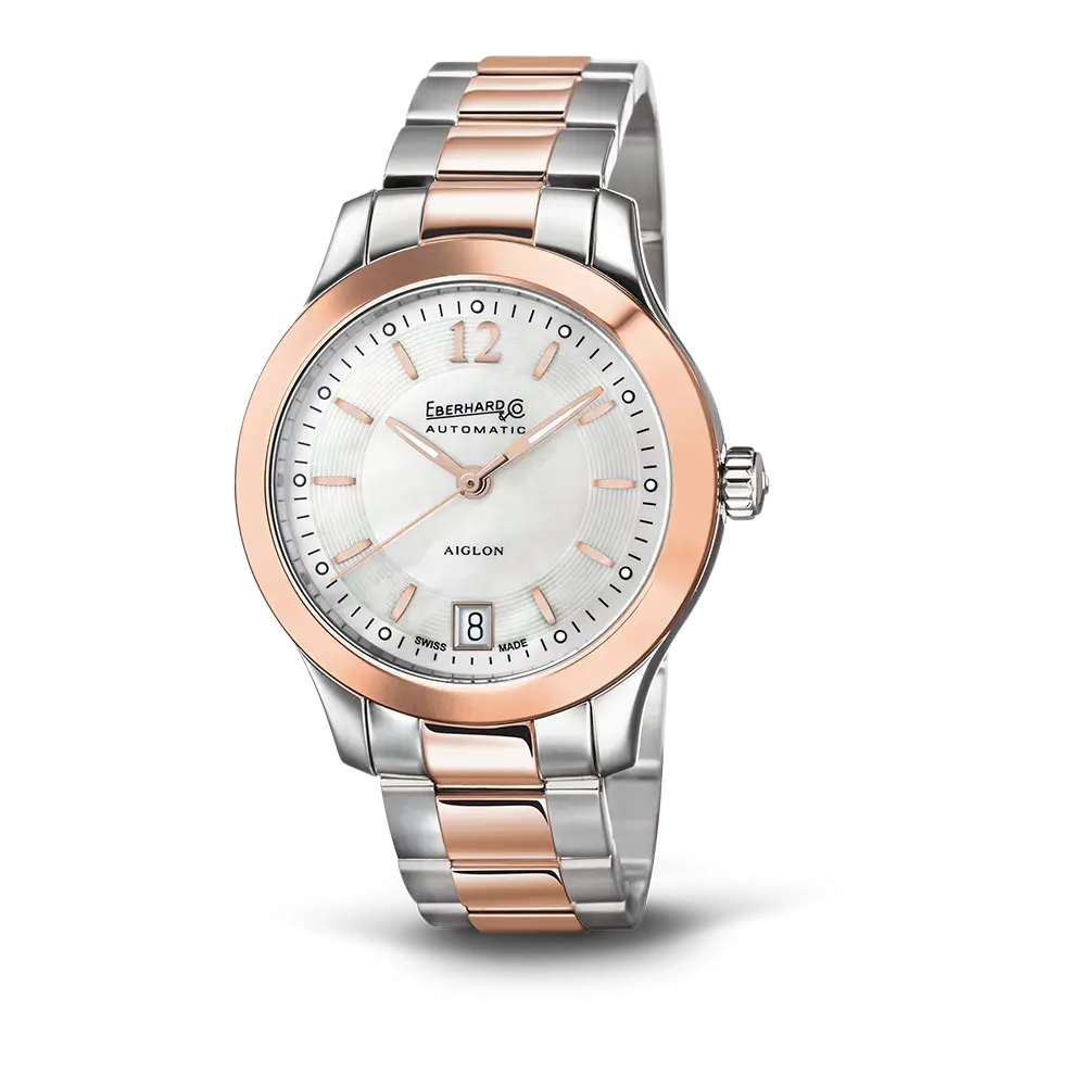 Silver and Rose Gold Luxury Watch