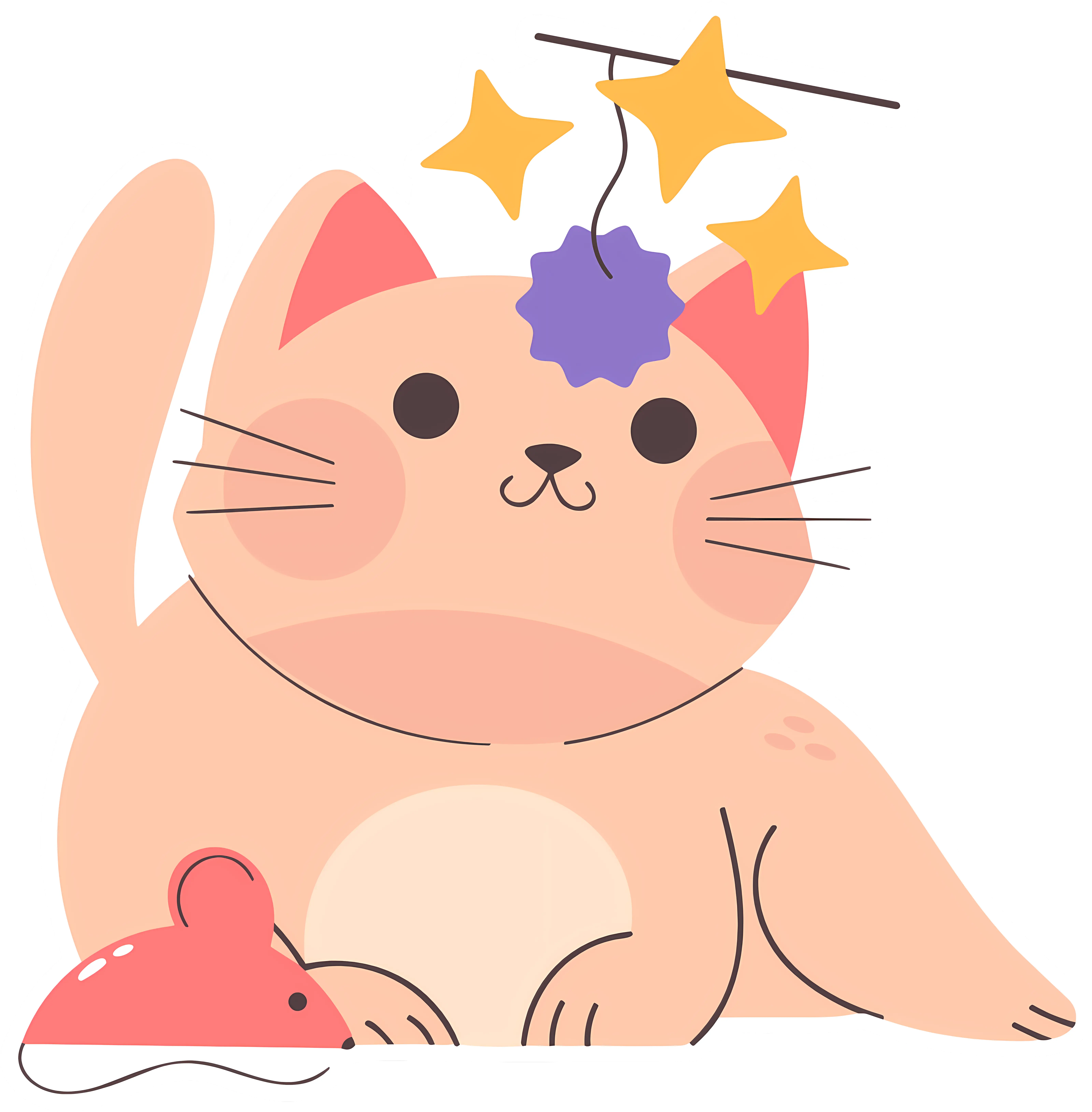 Cute Cat with Toy