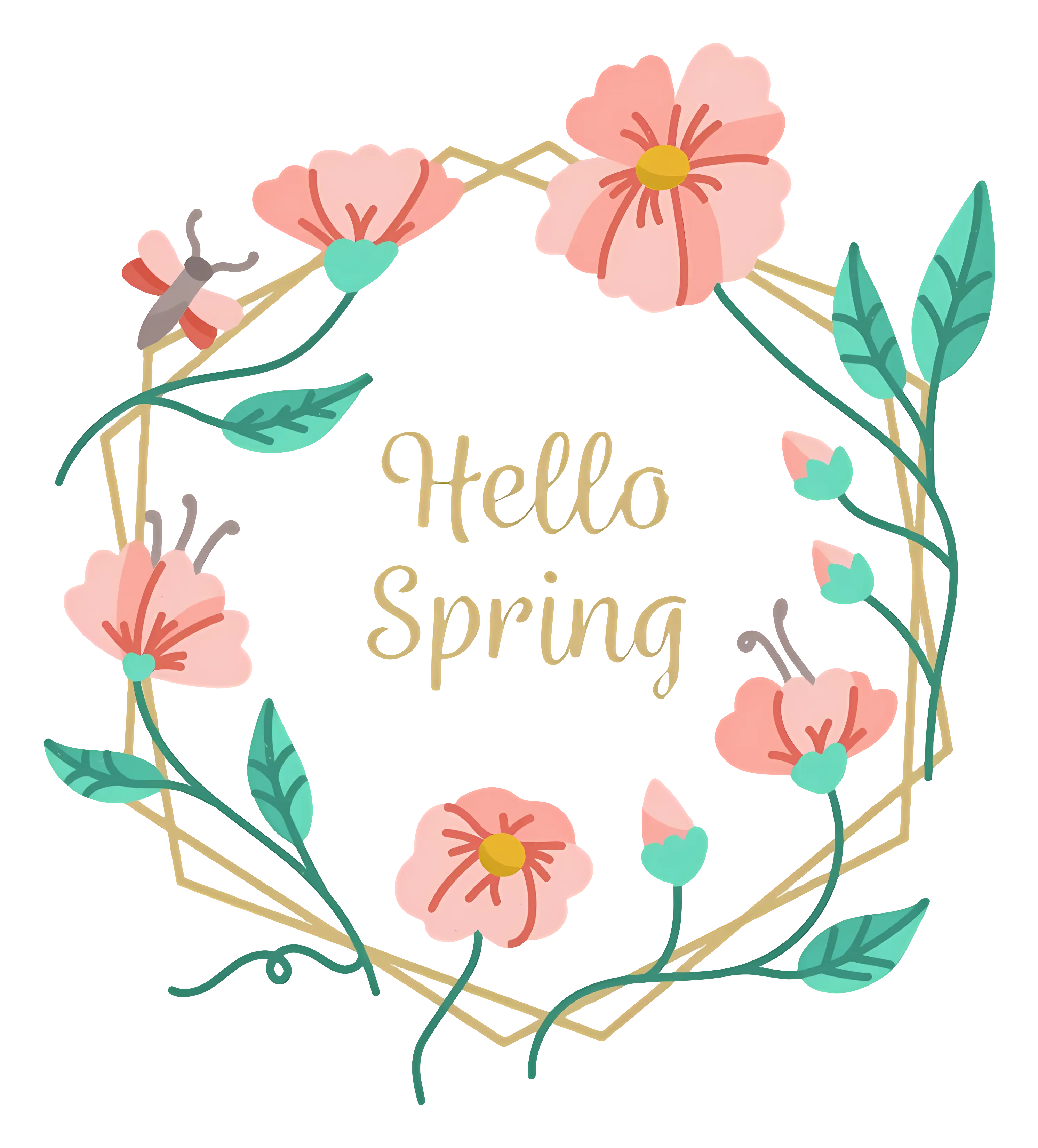 Hello Spring Floral Wreath