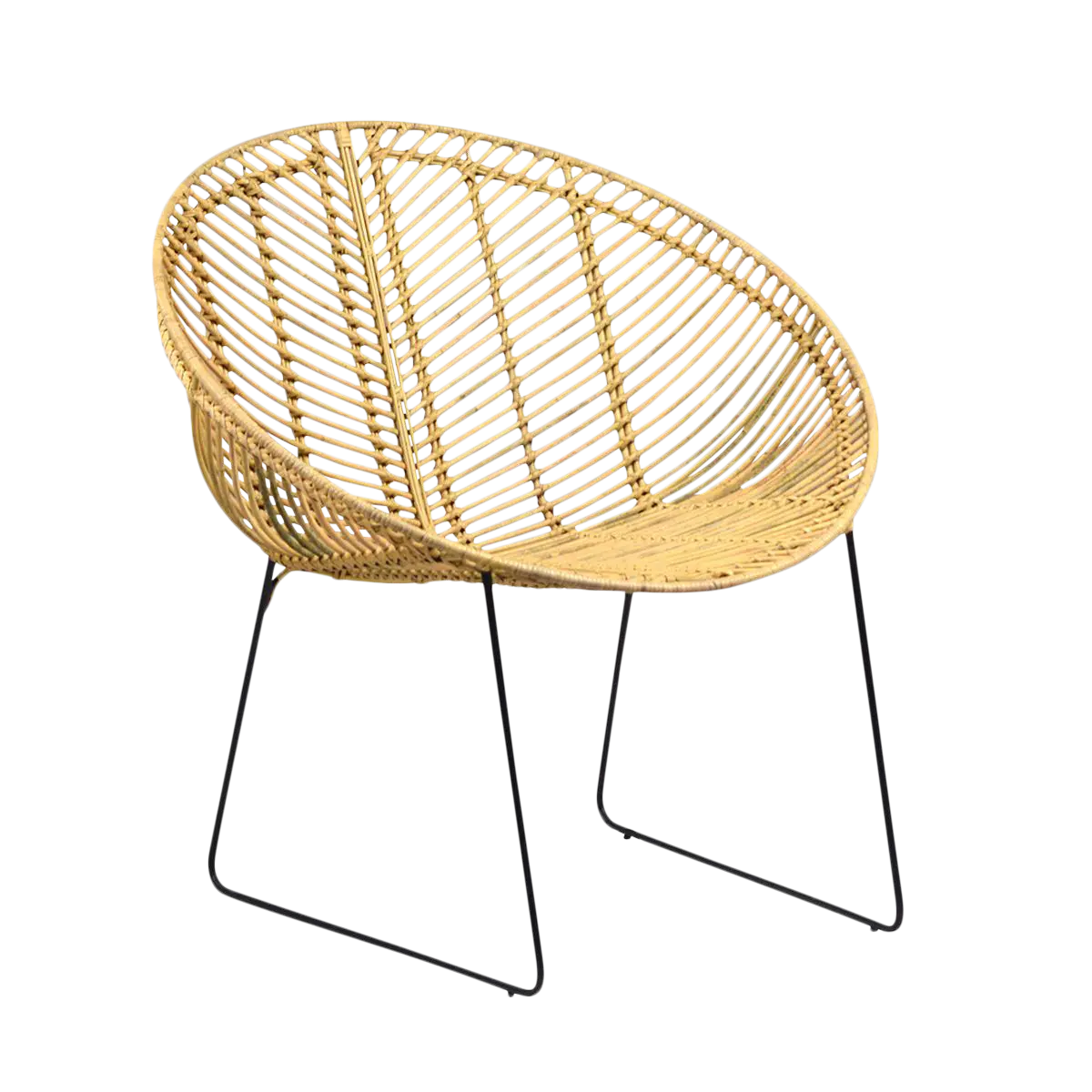 Wicker Chair with Metal Legs