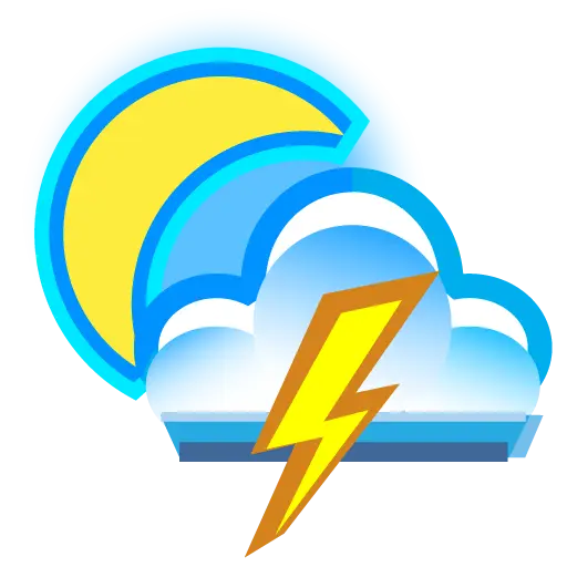 Weather Depiction of Lightning, Cloud, and Moon