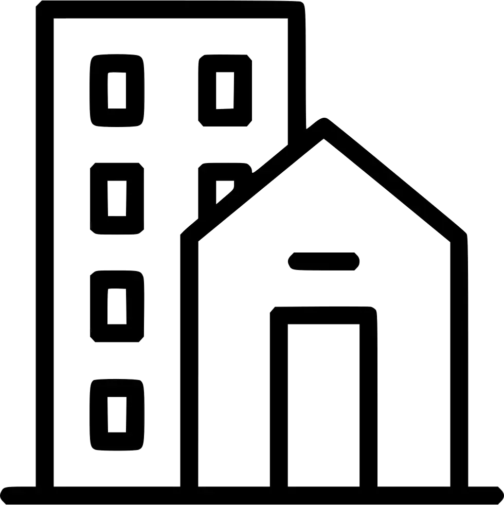 Building and House Icon for Real Estate