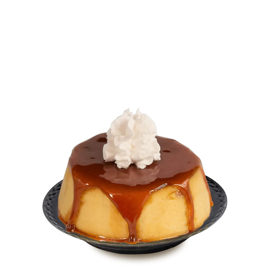 Caramel Flan with Whipped Cream