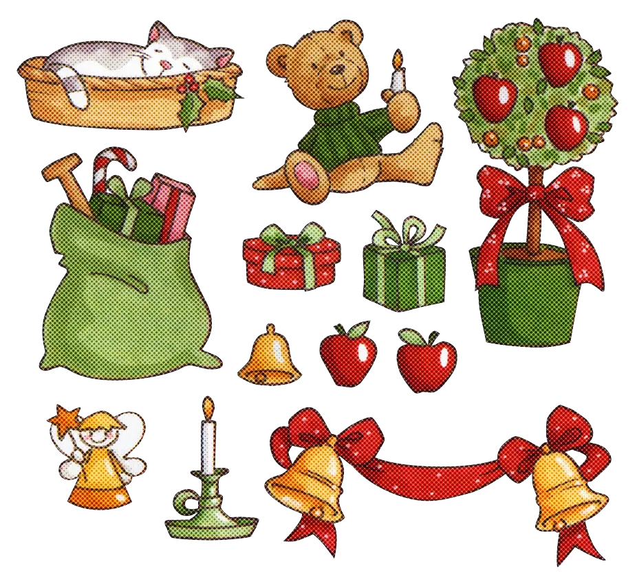 Christmas-Themed Decorations with Gifts and Ornaments