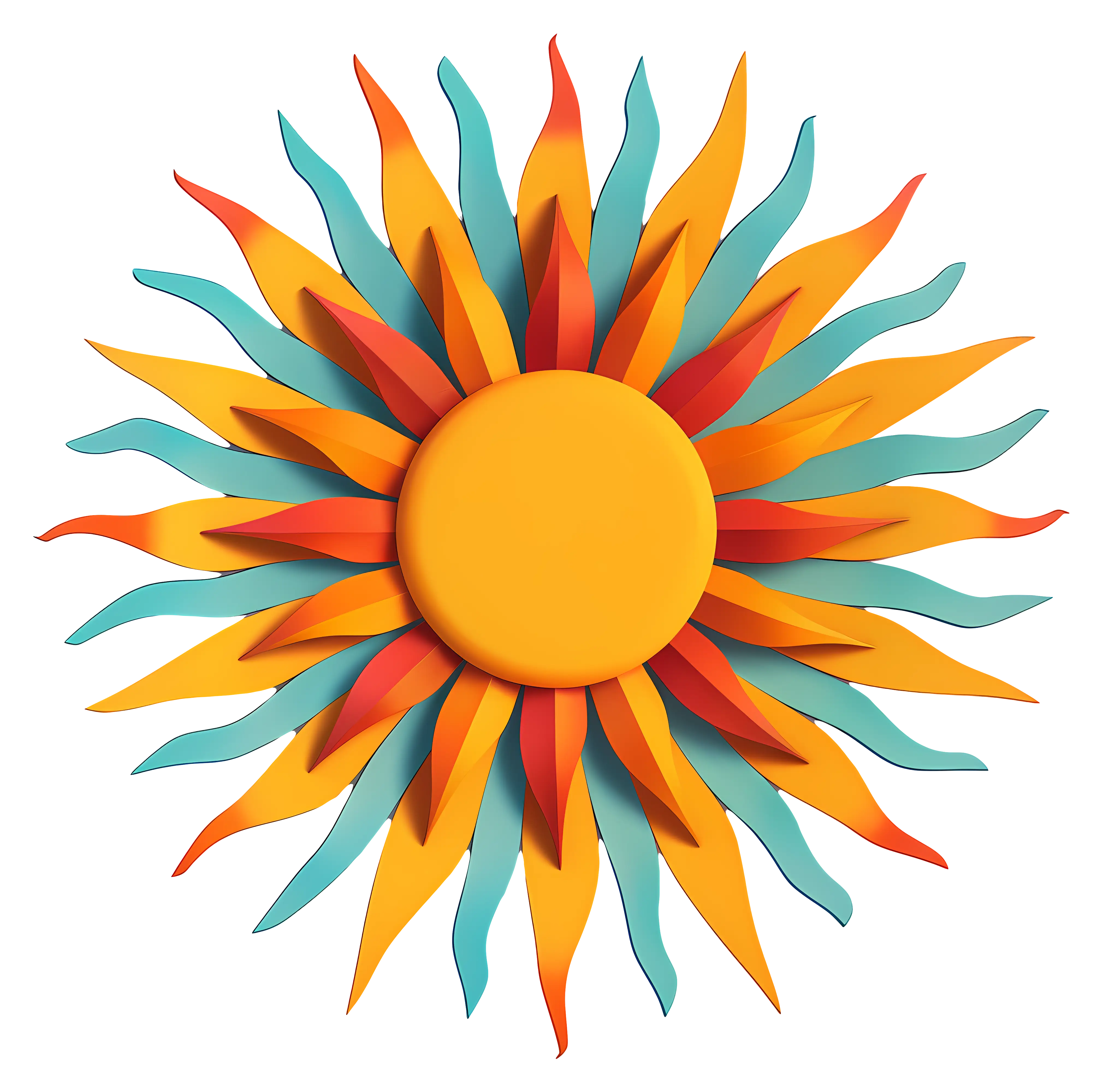 Colorful Sun Illustration