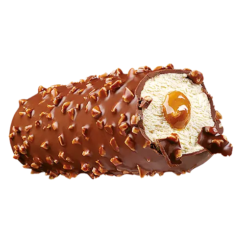 Chocolate-Coated Ice Cream Bar with Caramel Filling