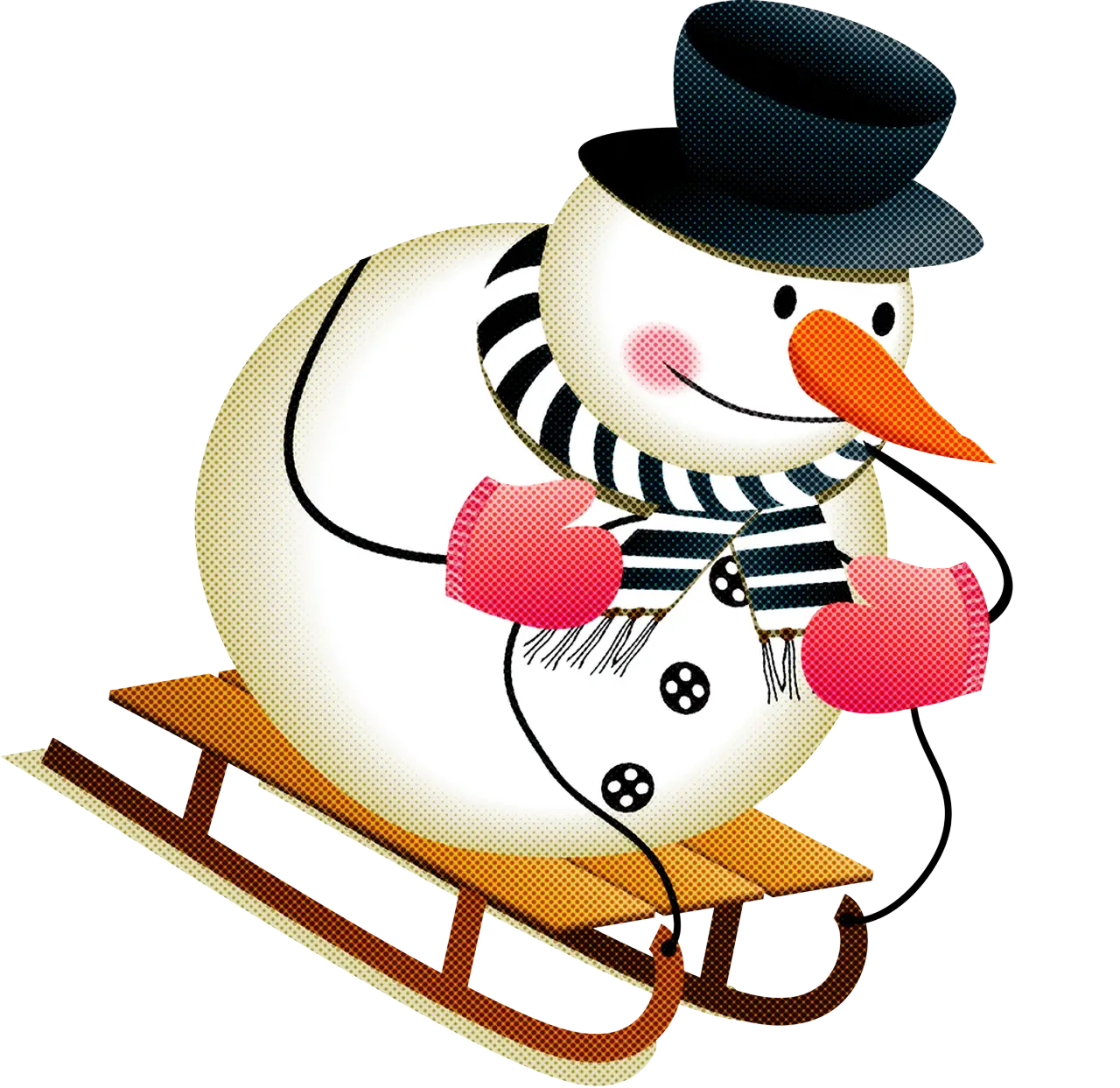 Snowman Sledding for Christmas