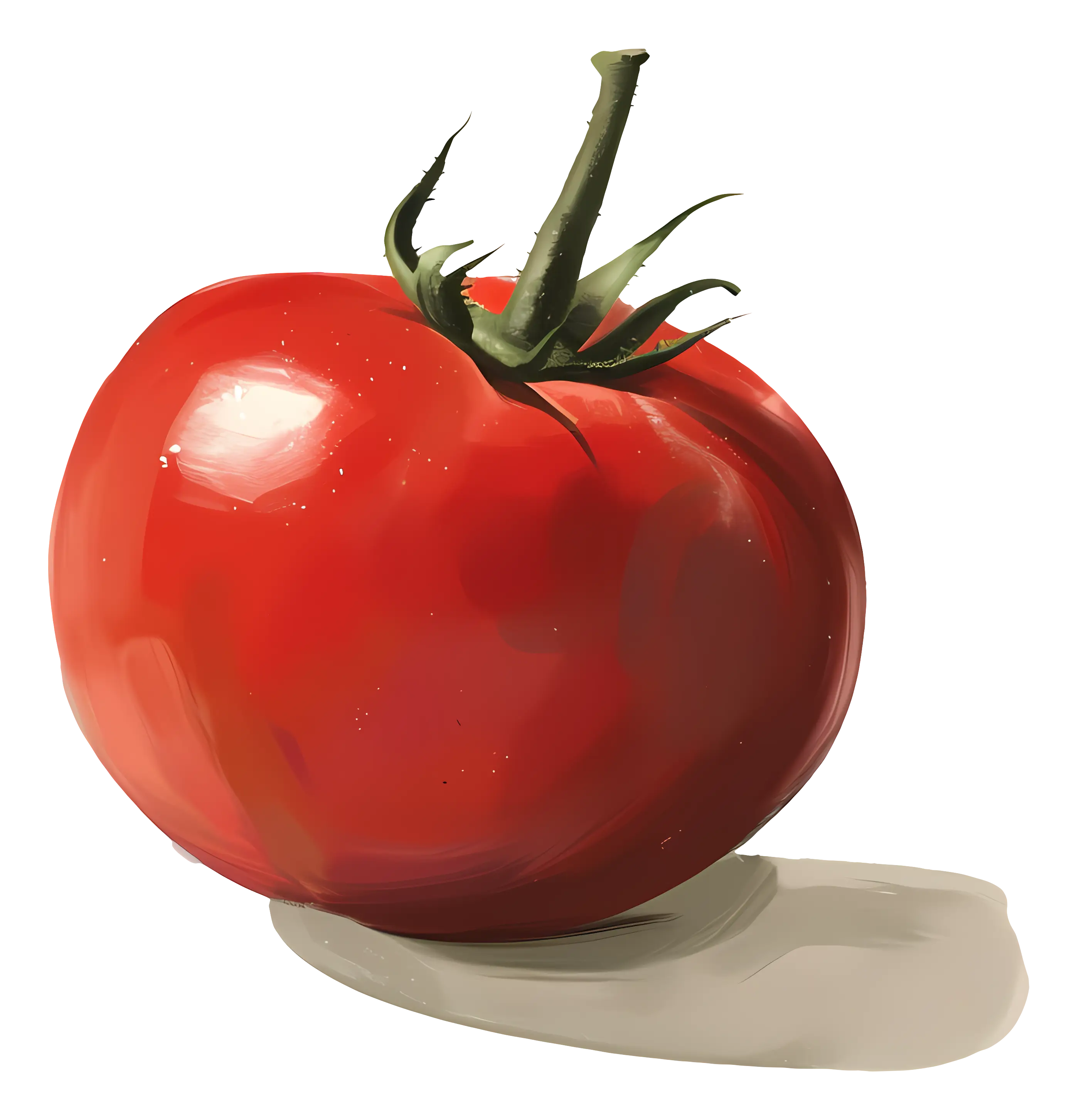 Shiny Ripe Tomato Illustration