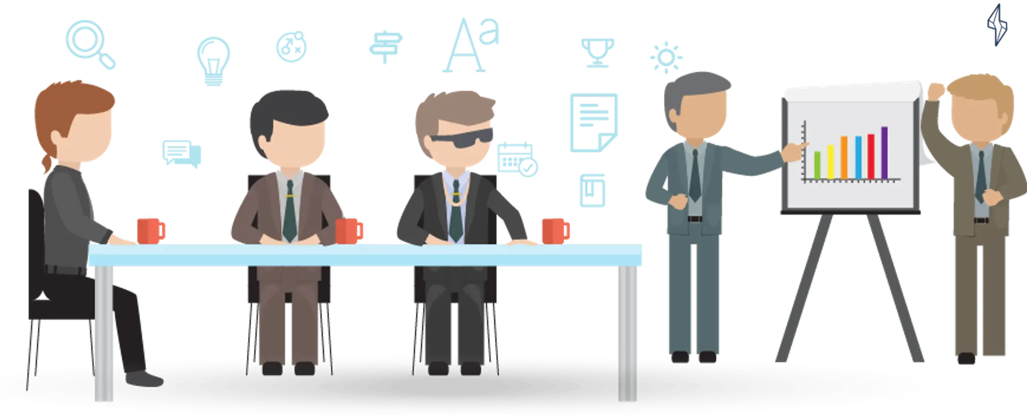 Business Meeting and Presentation Illustration