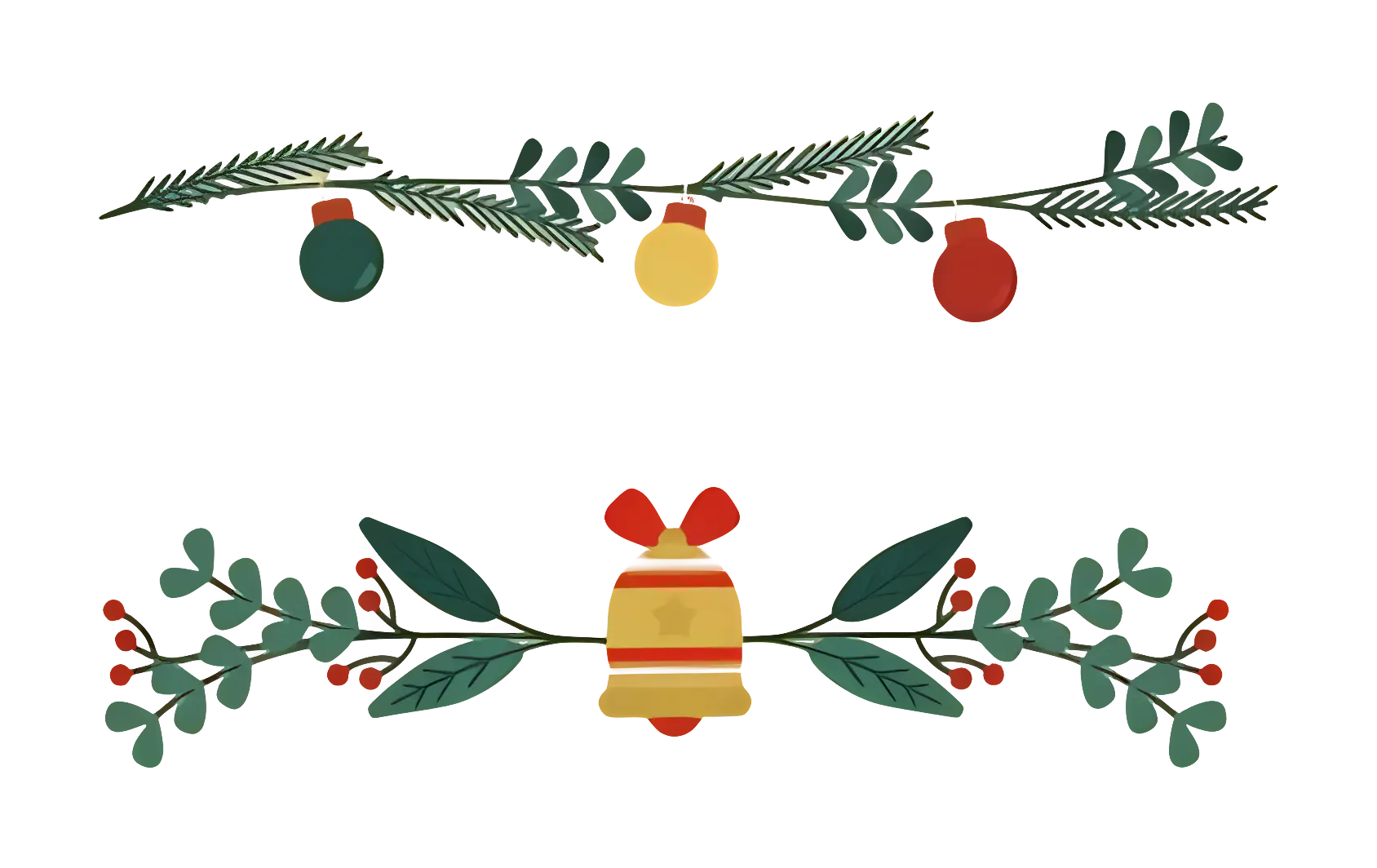 Christmas Garlands with Lights and Bell