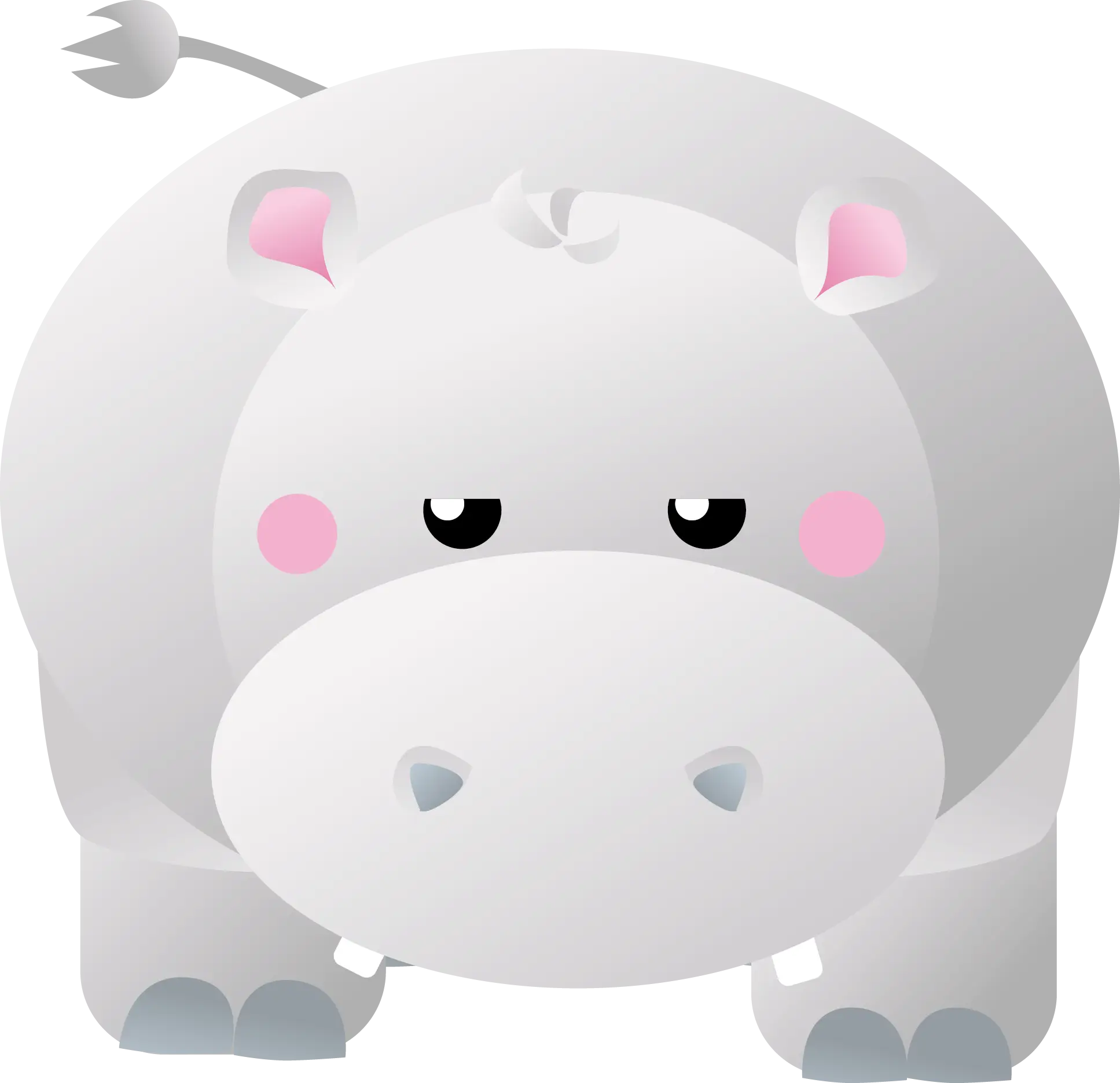 White Cartoon Hippo