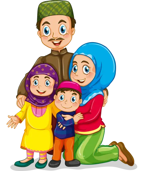 Happy Family Cartoon Illustration
