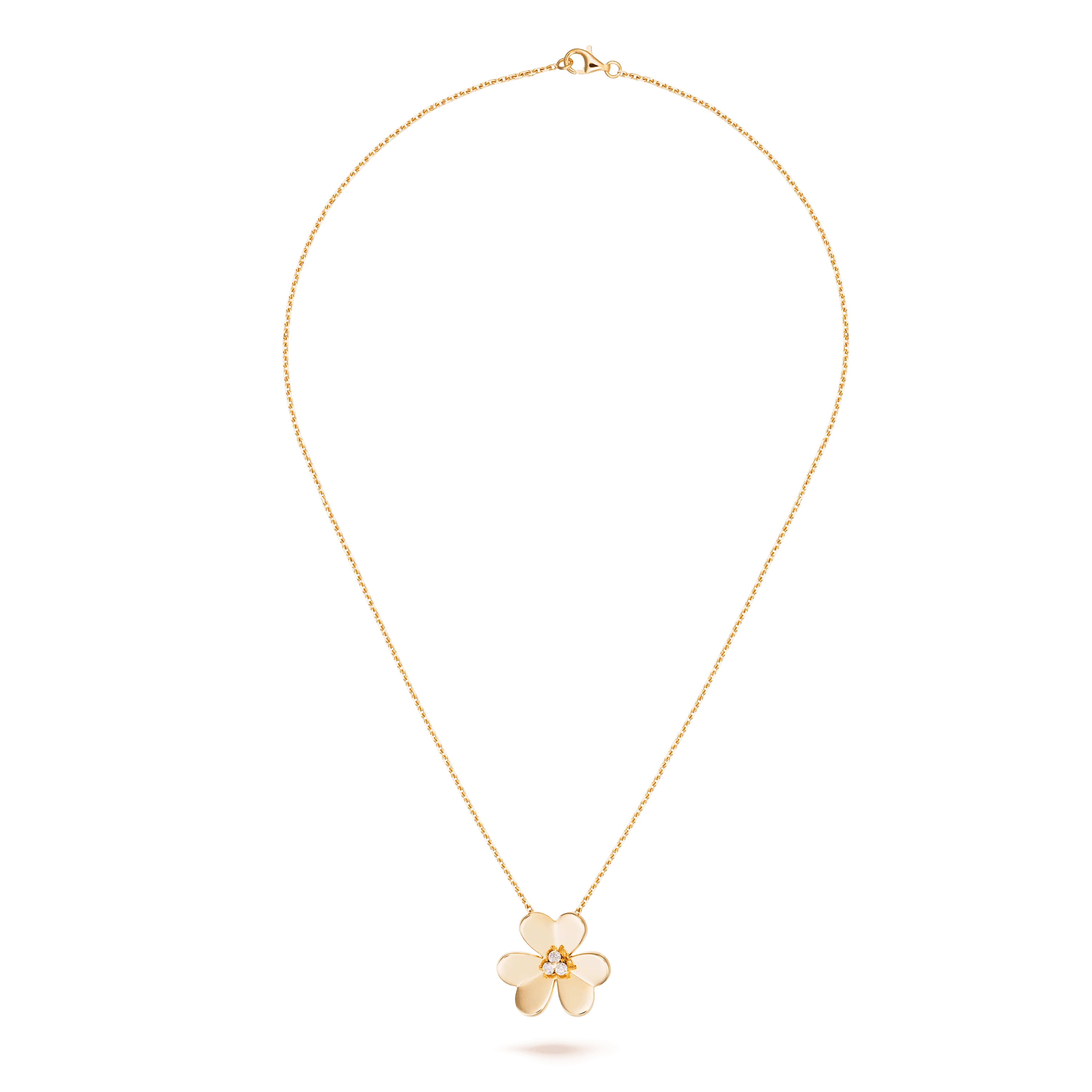 Gold Flower Necklace with Elegant Pendant