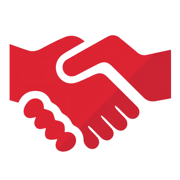 Red Handshake Icon for Partnerships