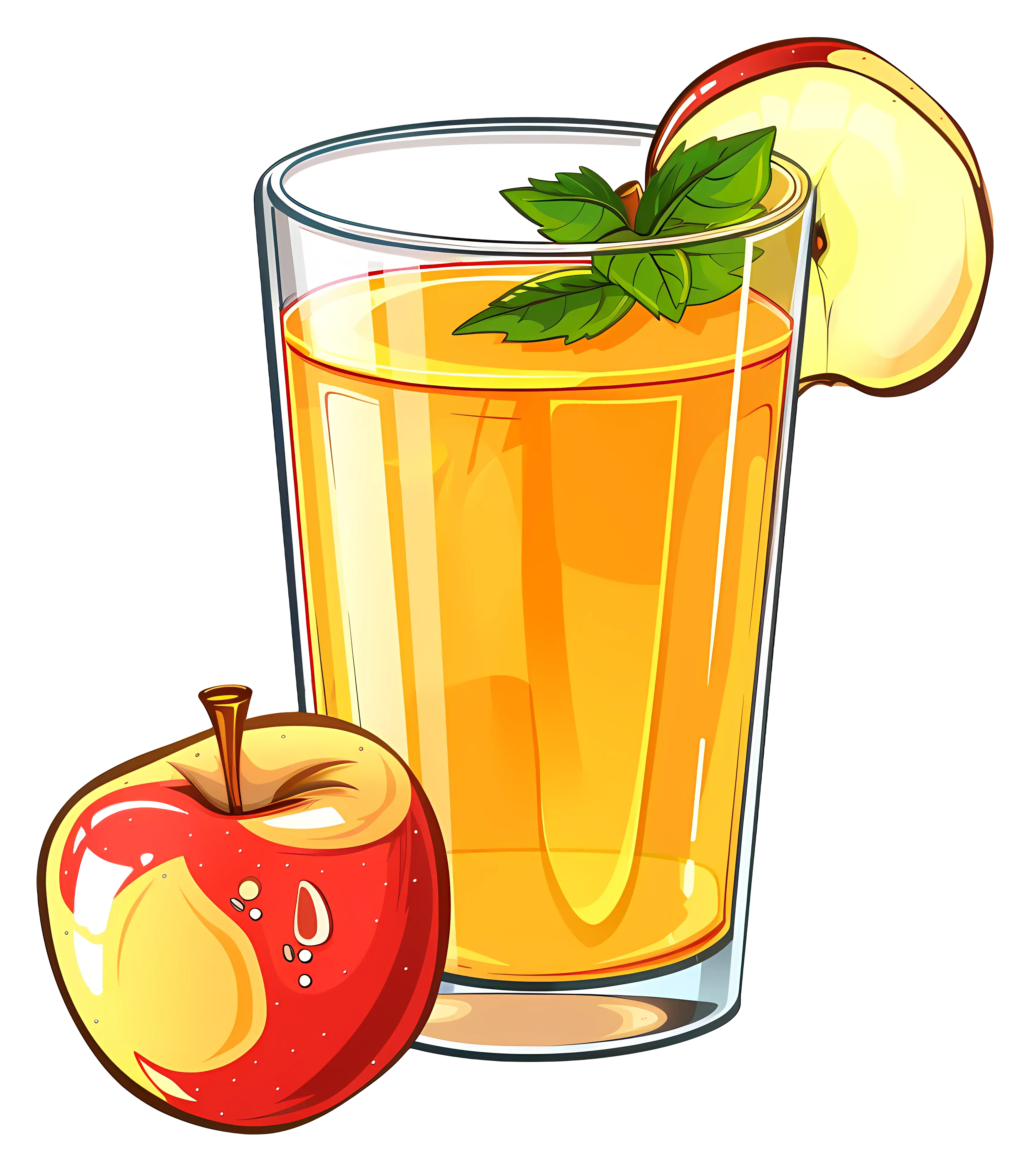 Glass of Apple Juice with Fresh Apples