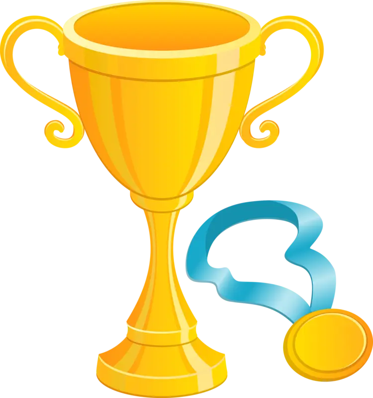Gold Trophy and Medal for Achievements