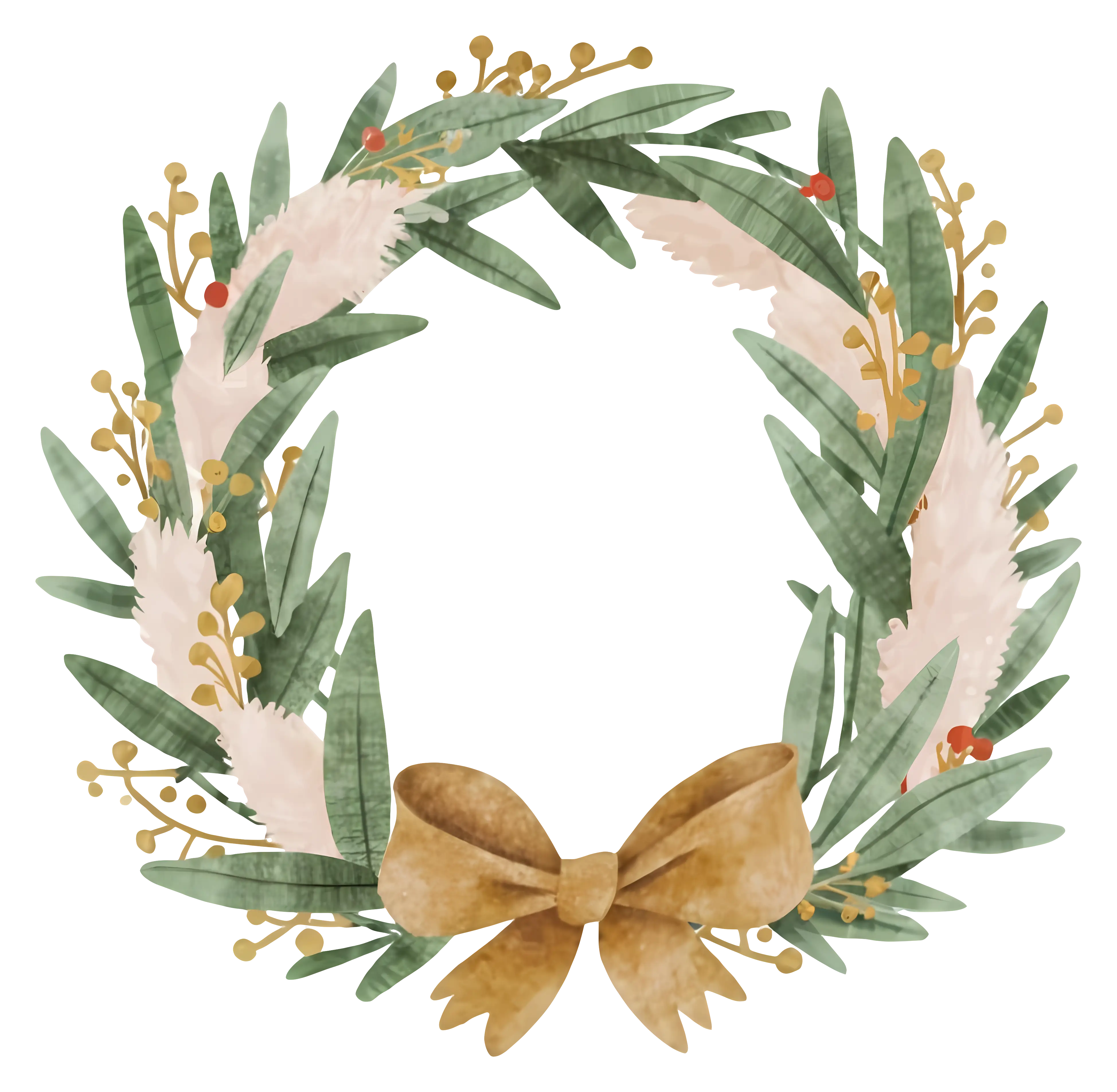 Decorative Wreath with Ribbon for Festive Holiday
