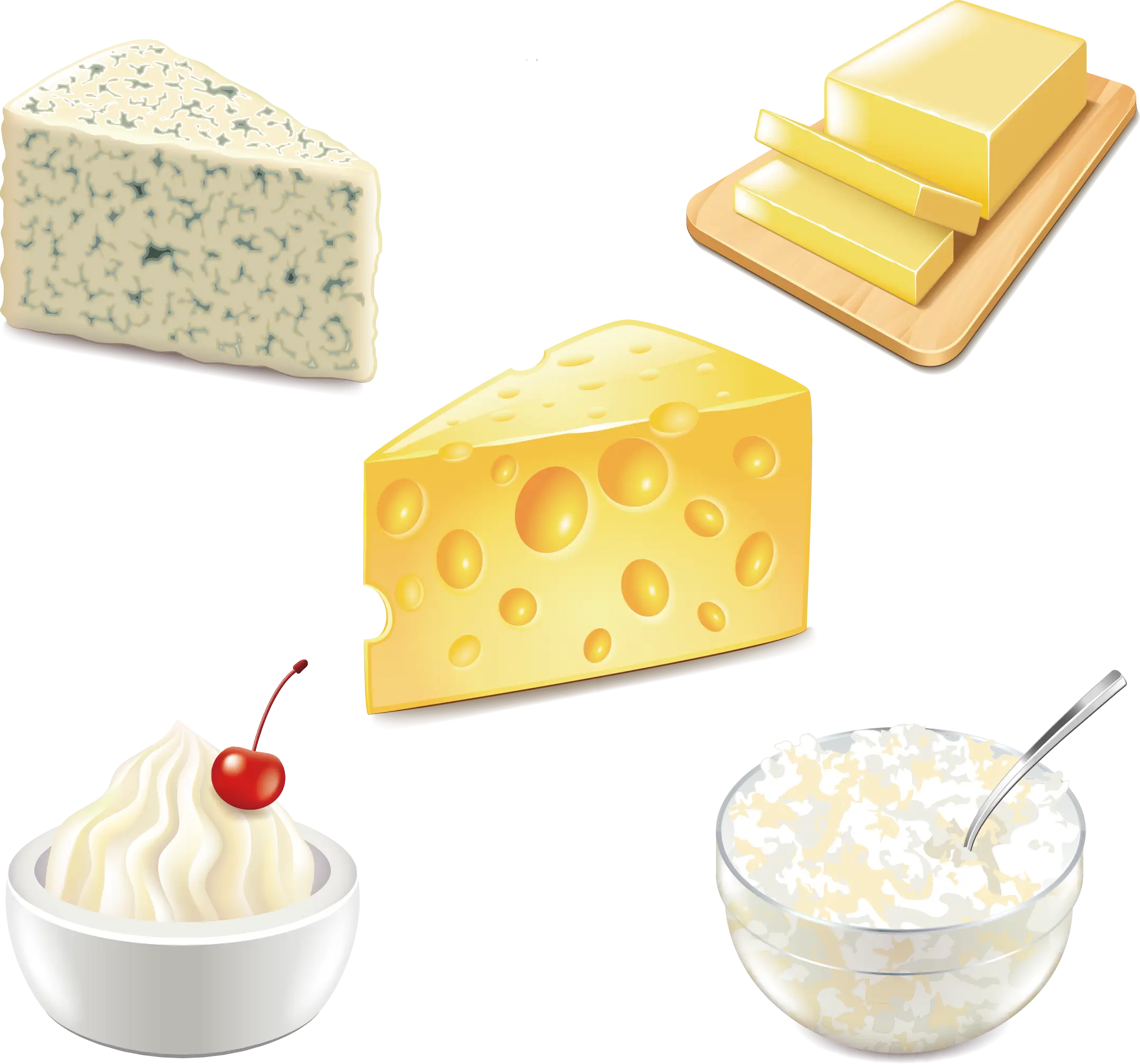 Assorted Dairy Products and Cheese