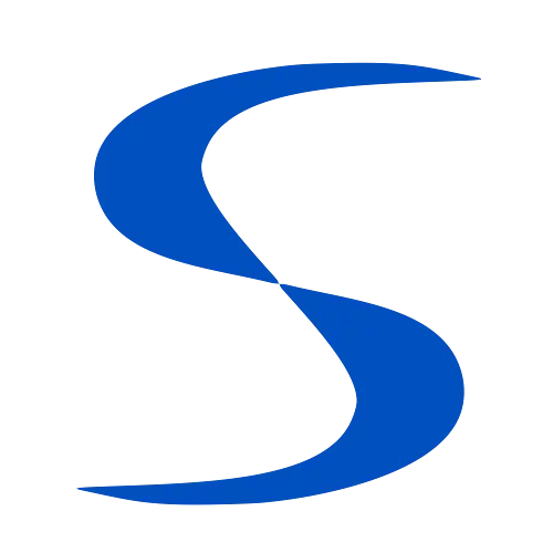 Blue S Shaped Logo Design