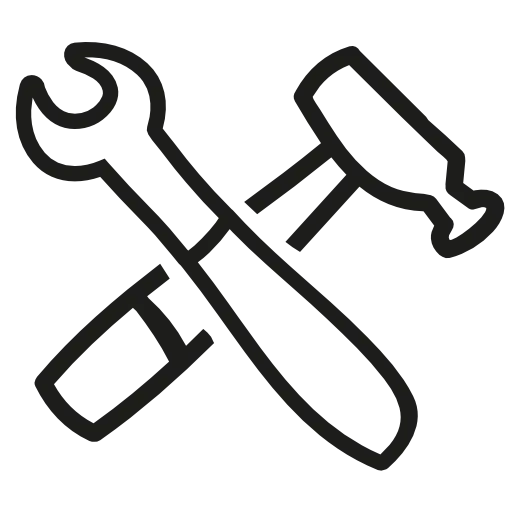 Wrench and Hammer Icon for Repair and Maintenance