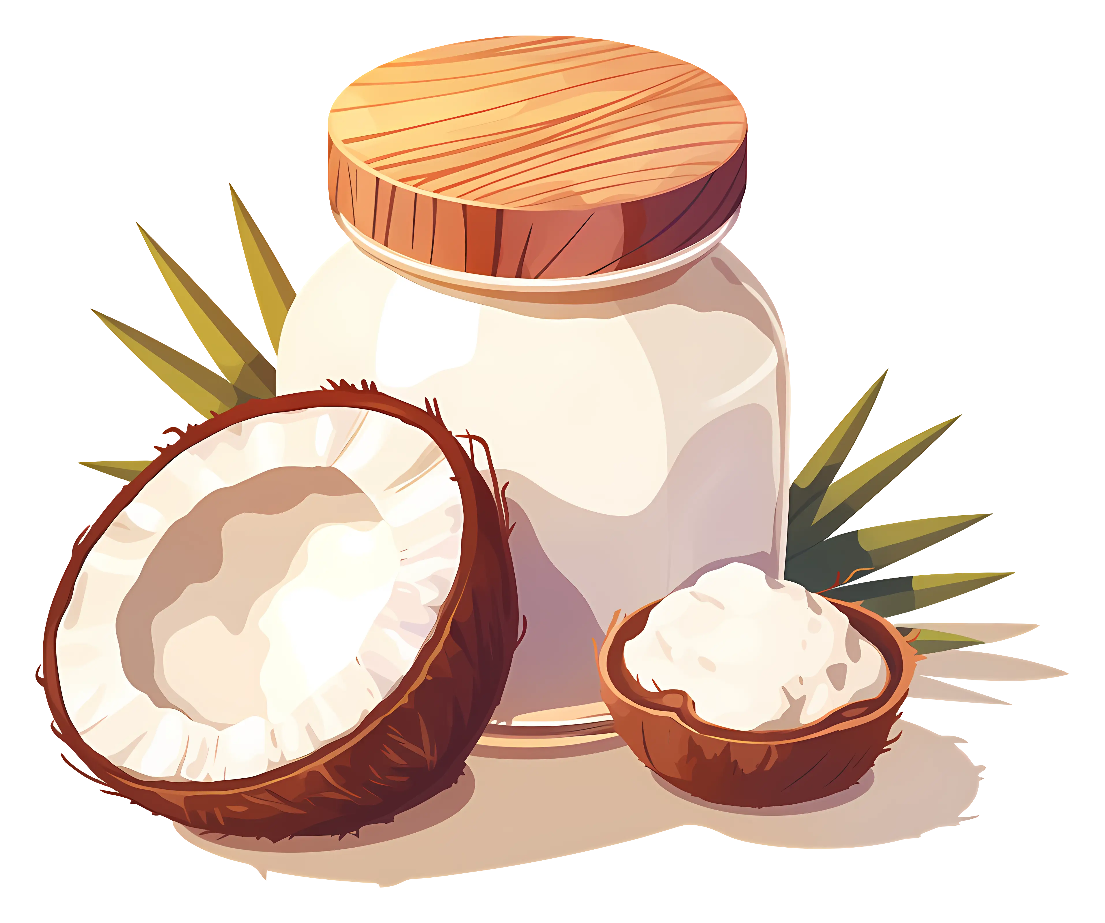 Coconut and Jar Illustration