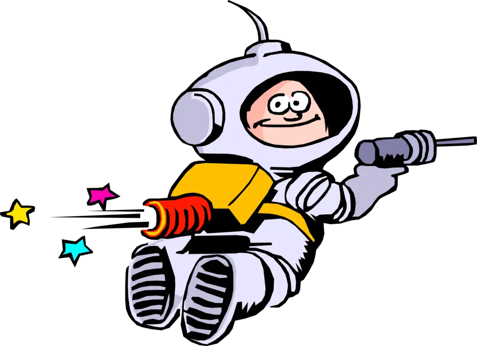 Cartoon Astronaut in Space