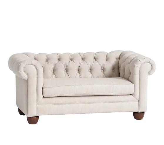Beige Tufted Sofa for Living Room