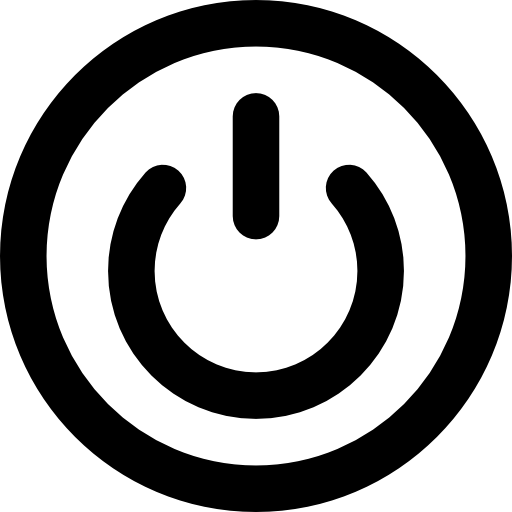 Power Button Icon in Black Circle