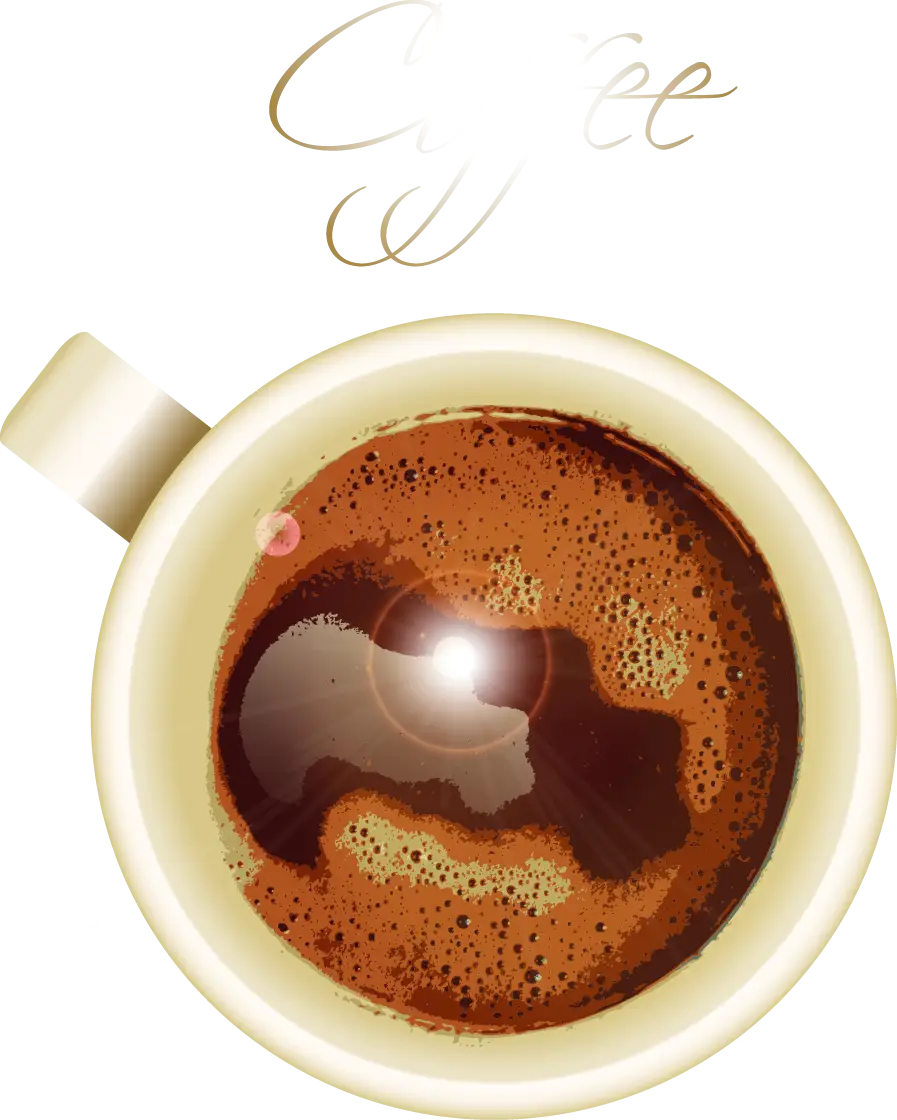 Top View of Coffee Cup with Foam