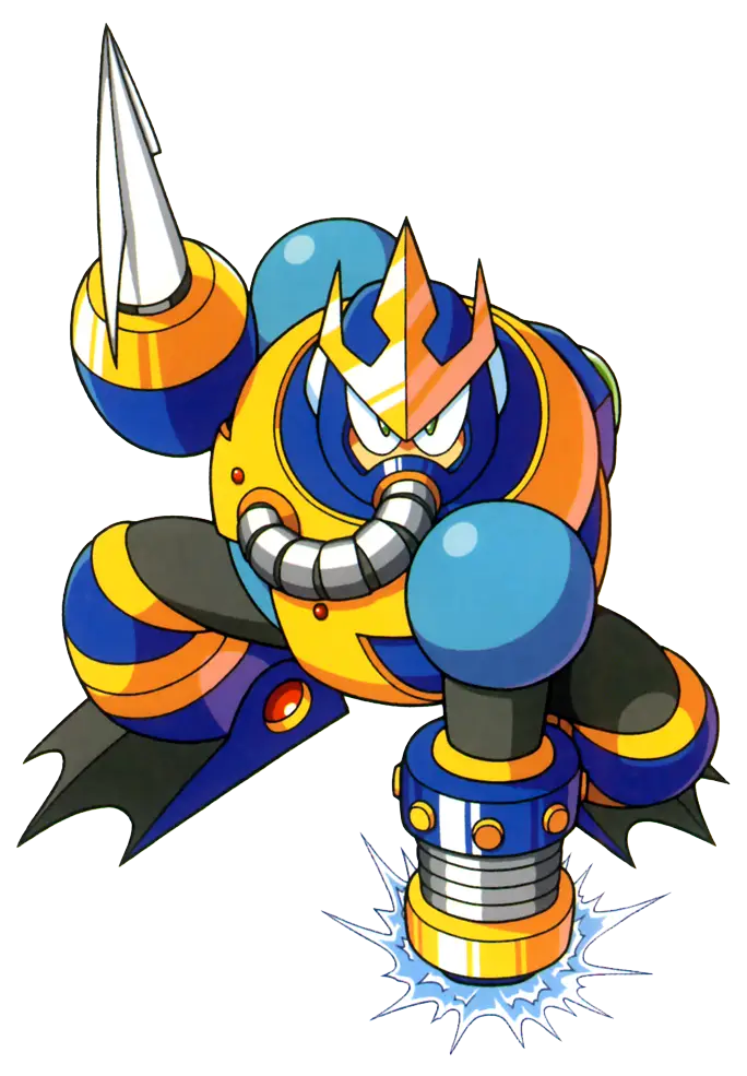 Cartoon Robot Character with Drill