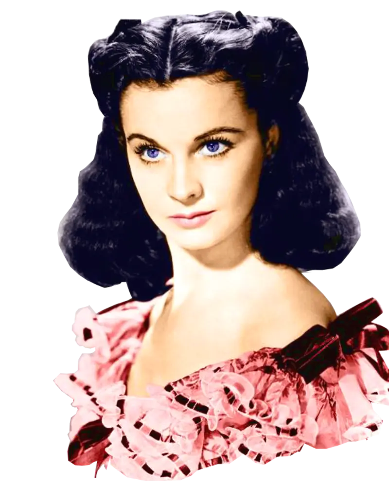 Vintage Portrait of Woman in Pink Dress