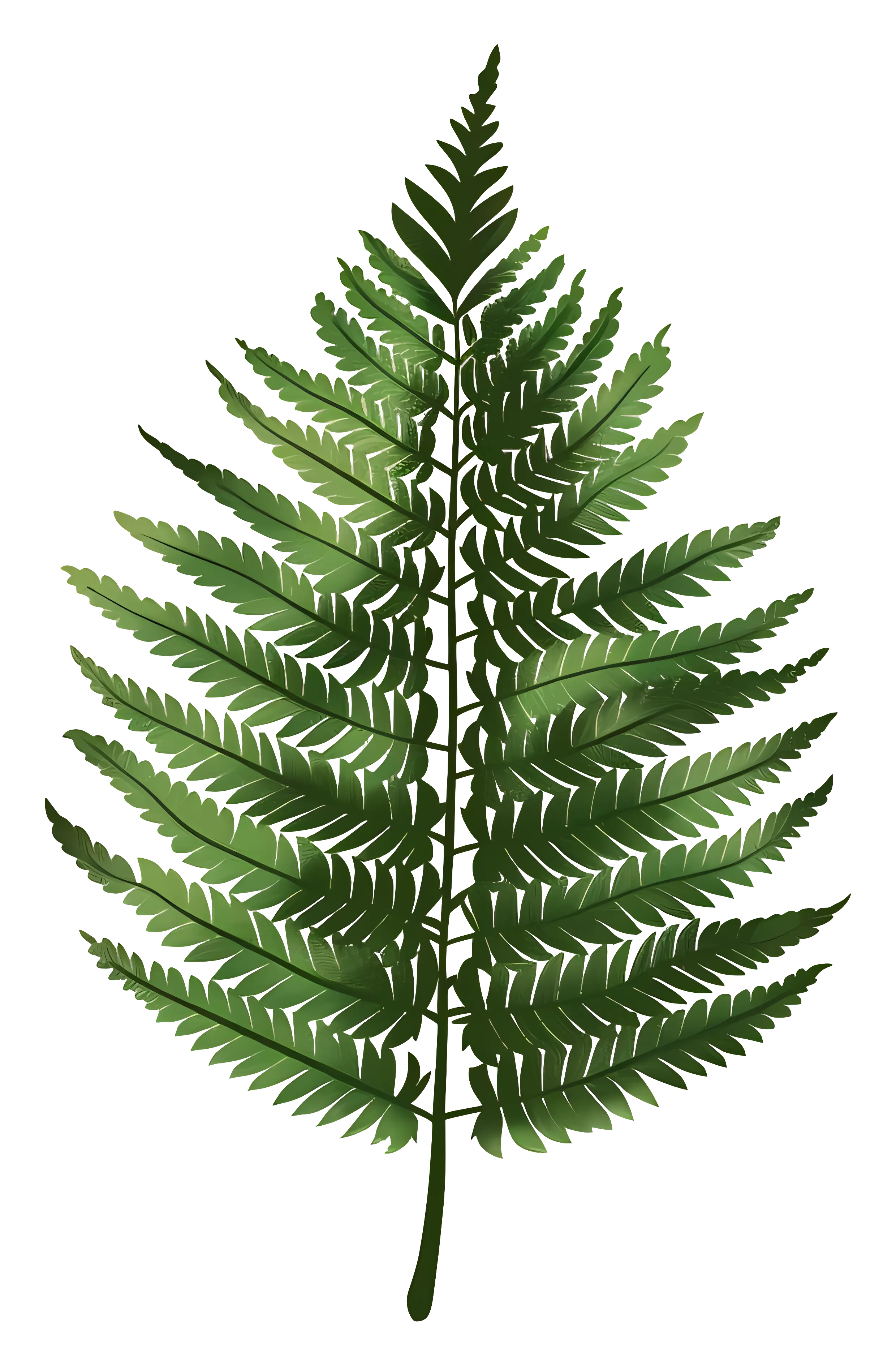 Detailed Green Fern Leaf Illustration