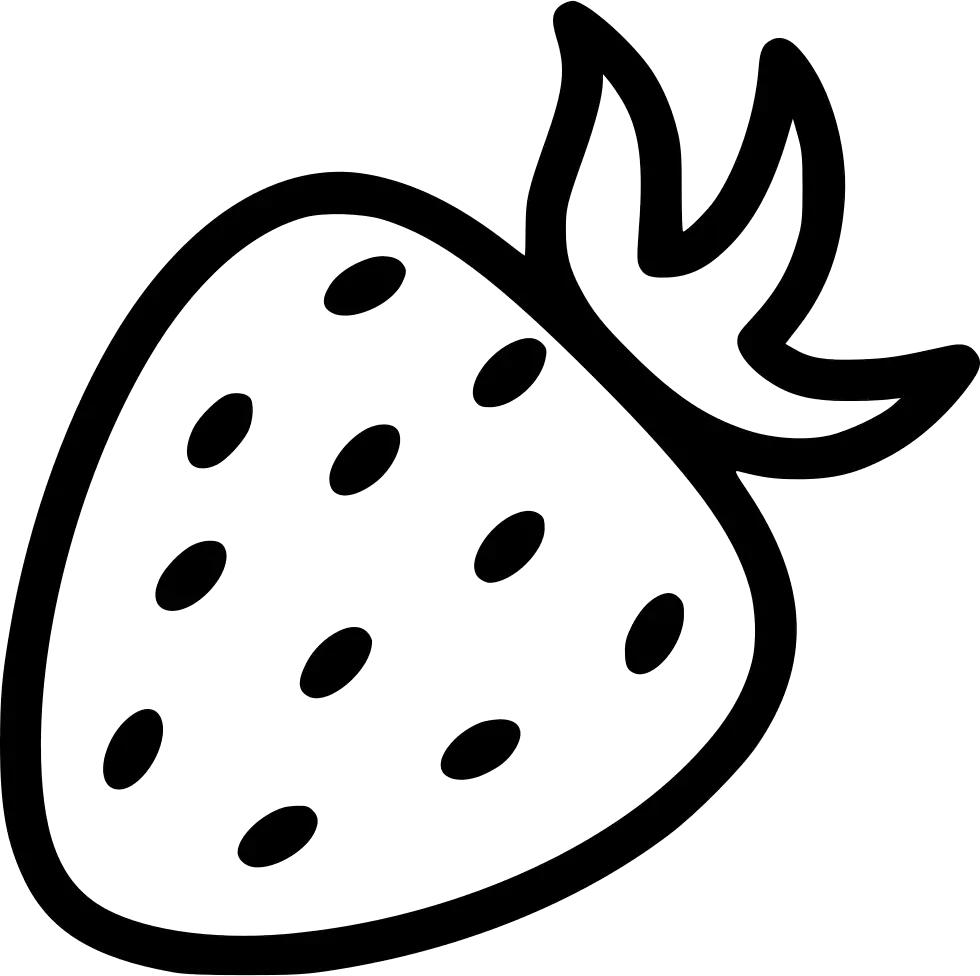 Strawberry Outline Drawing in Minimalistic Style