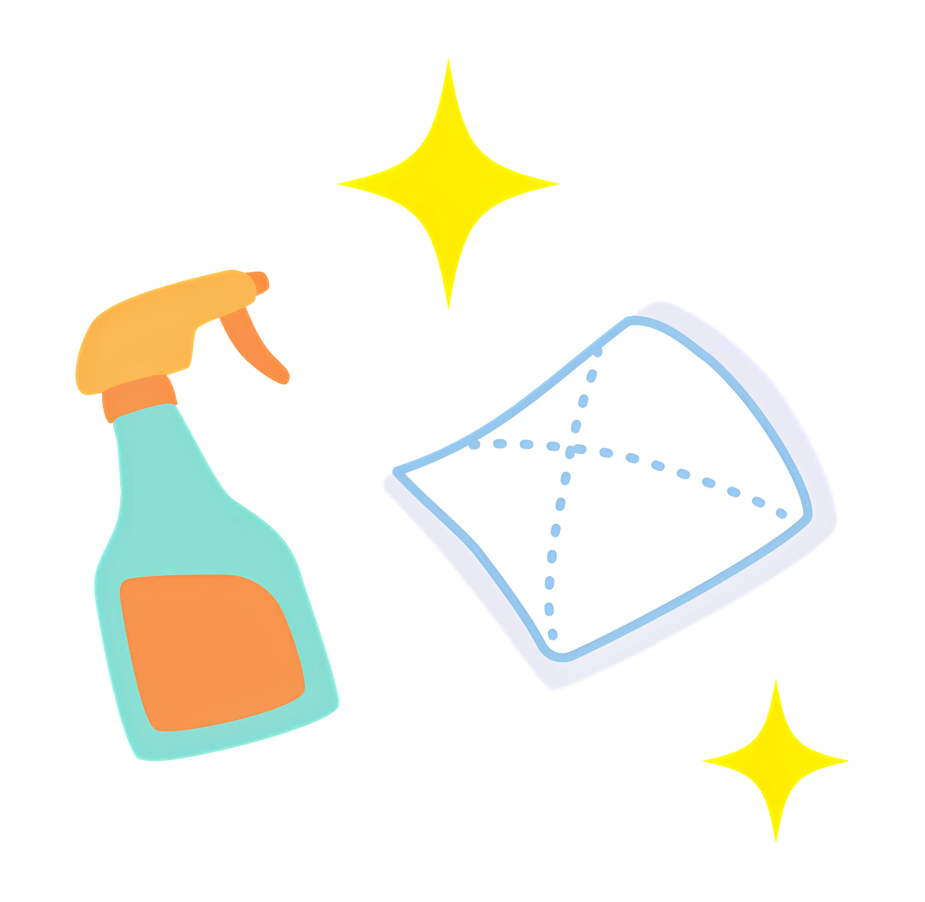 Cleaning Supplies with Spray Bottle and Cloth