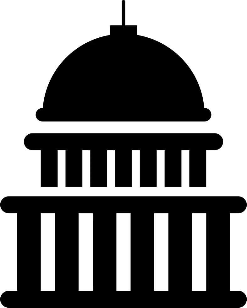 Black Icon of Government Building Design