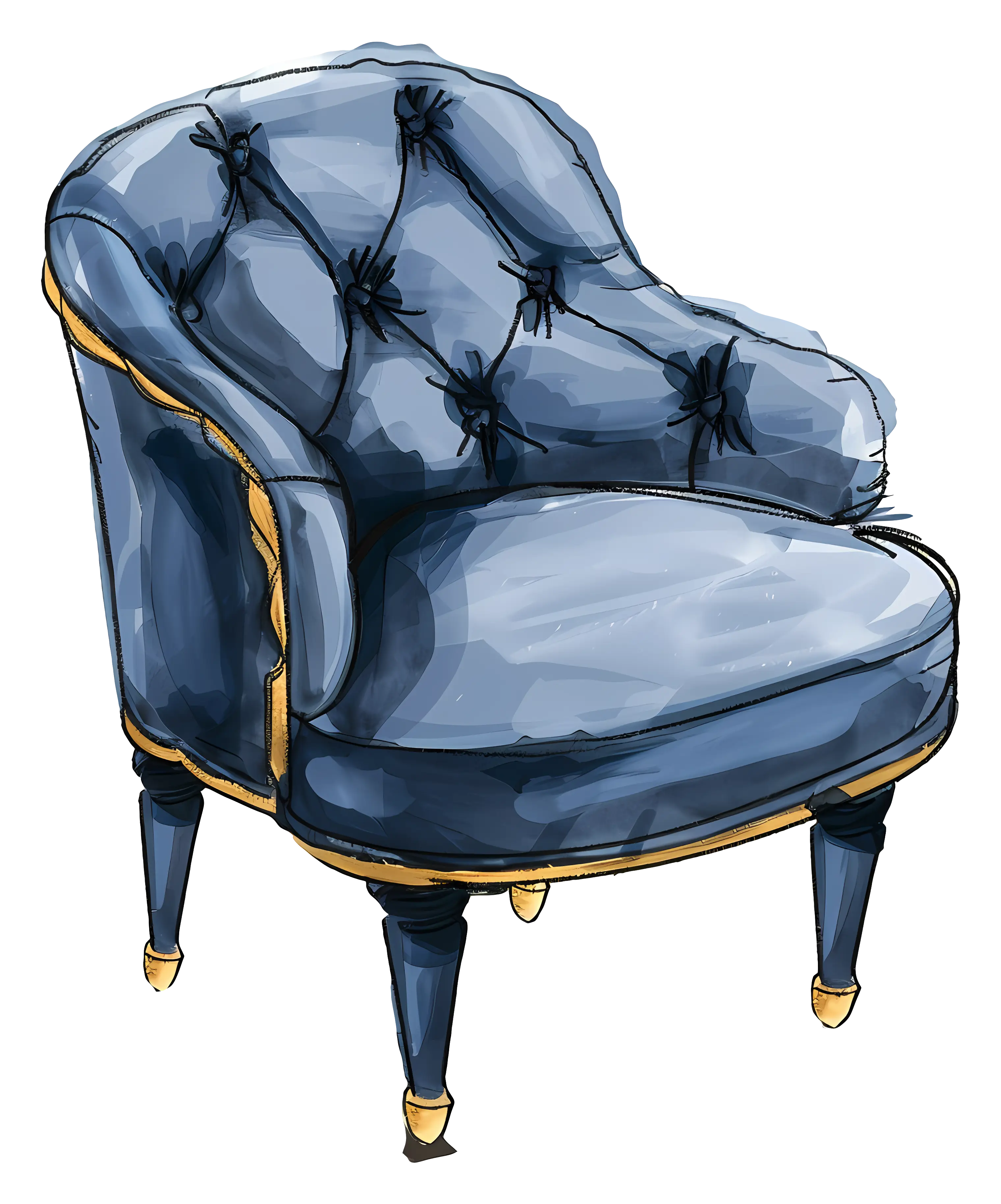 Blue Luxury Chair with Elegant Design