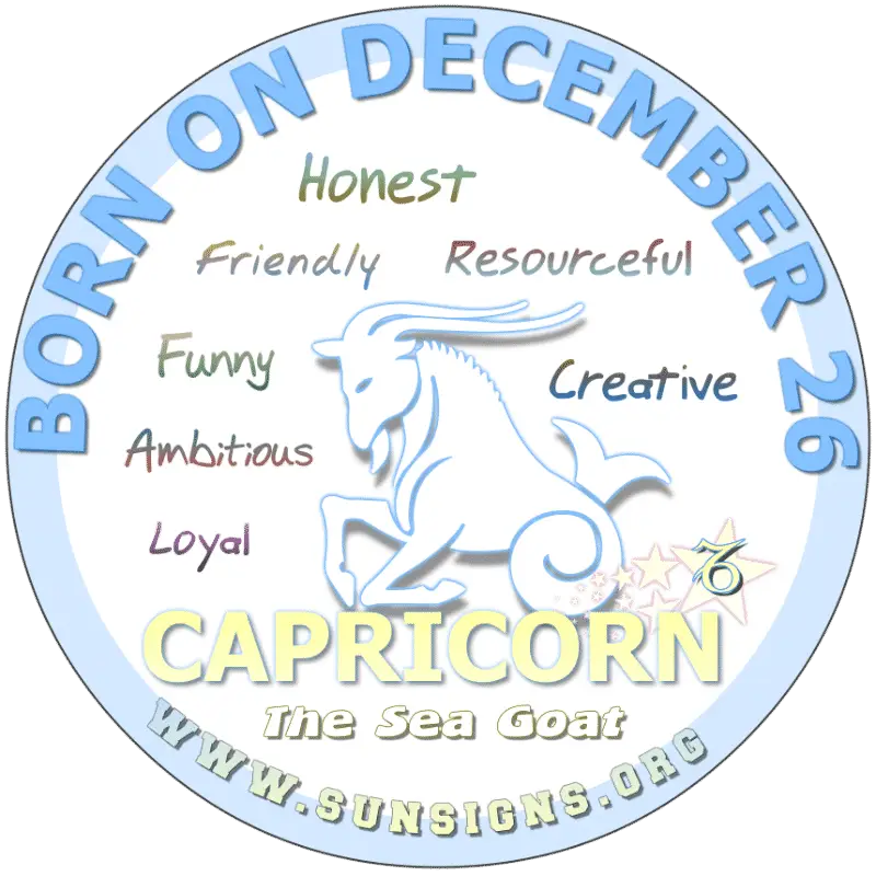 Capricorn Zodiac Sign Illustration for December 26