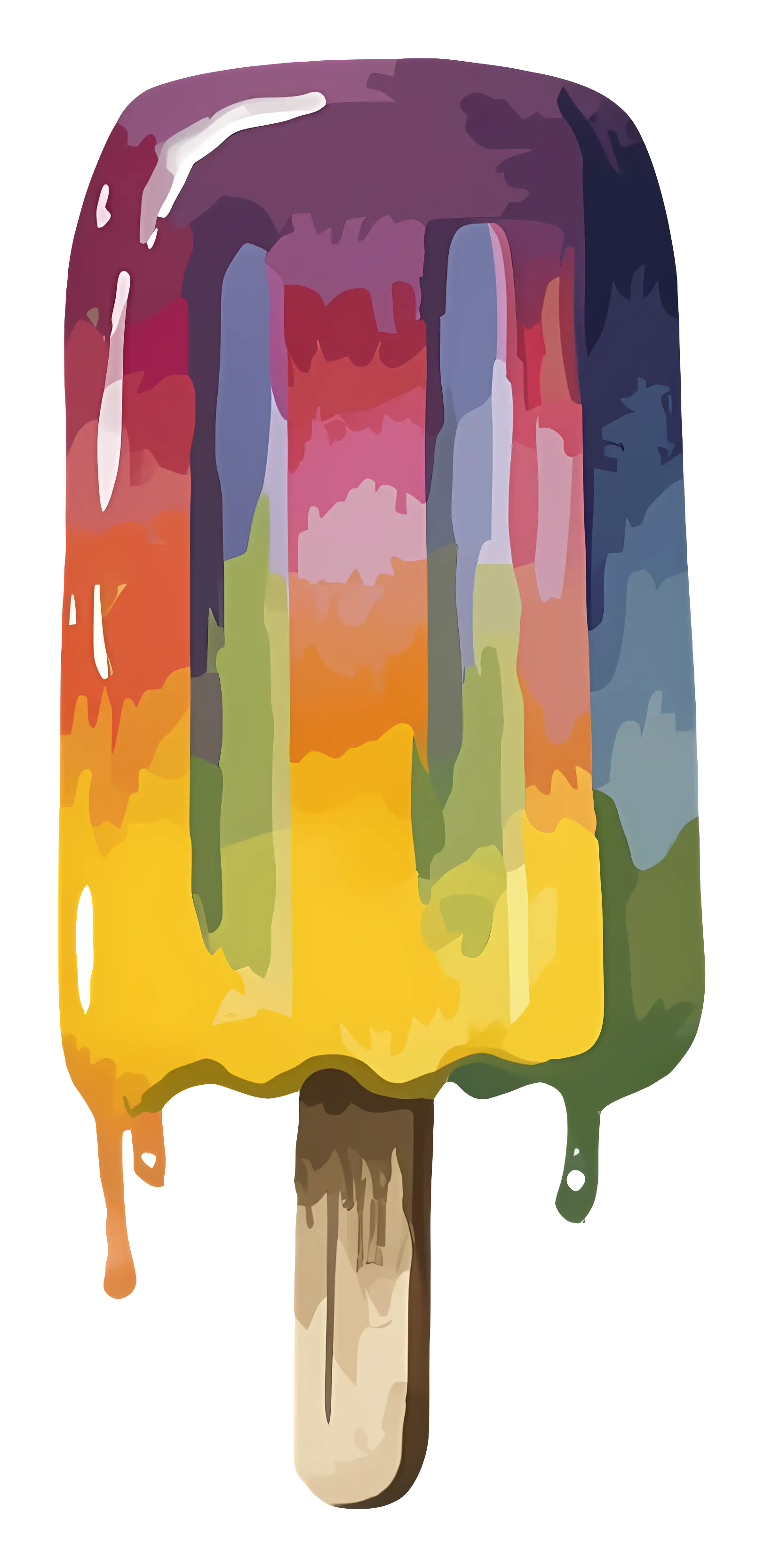 Colorful Rainbow Popsicle