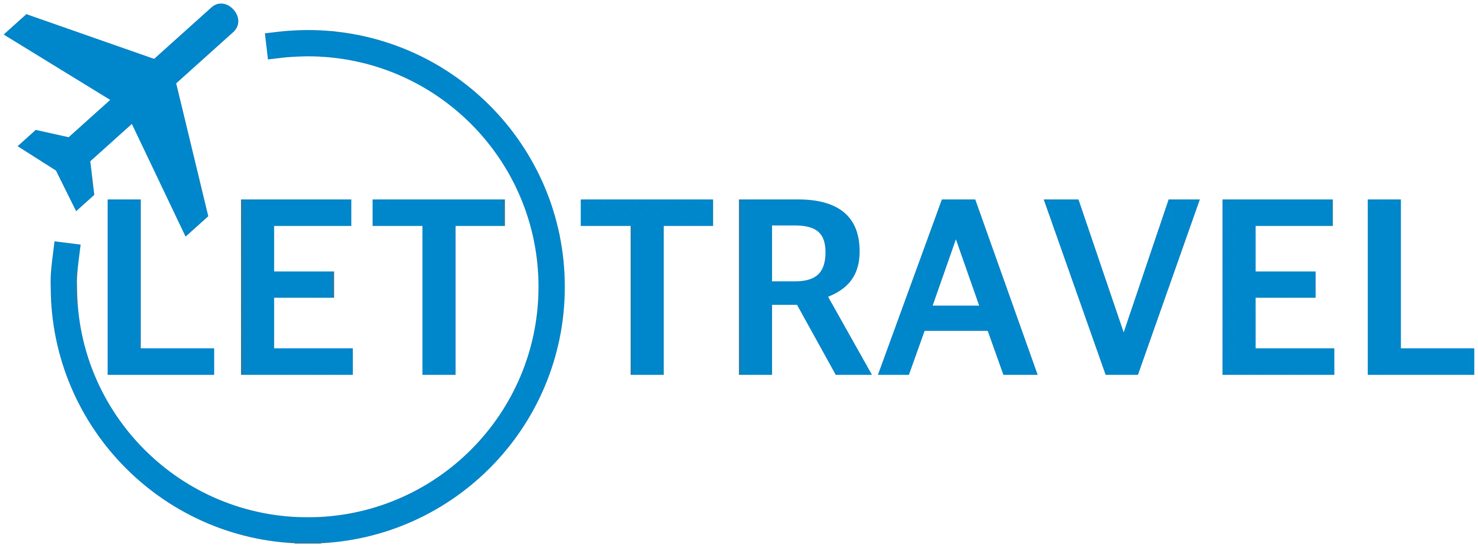 Let Travel Logo with Airplane