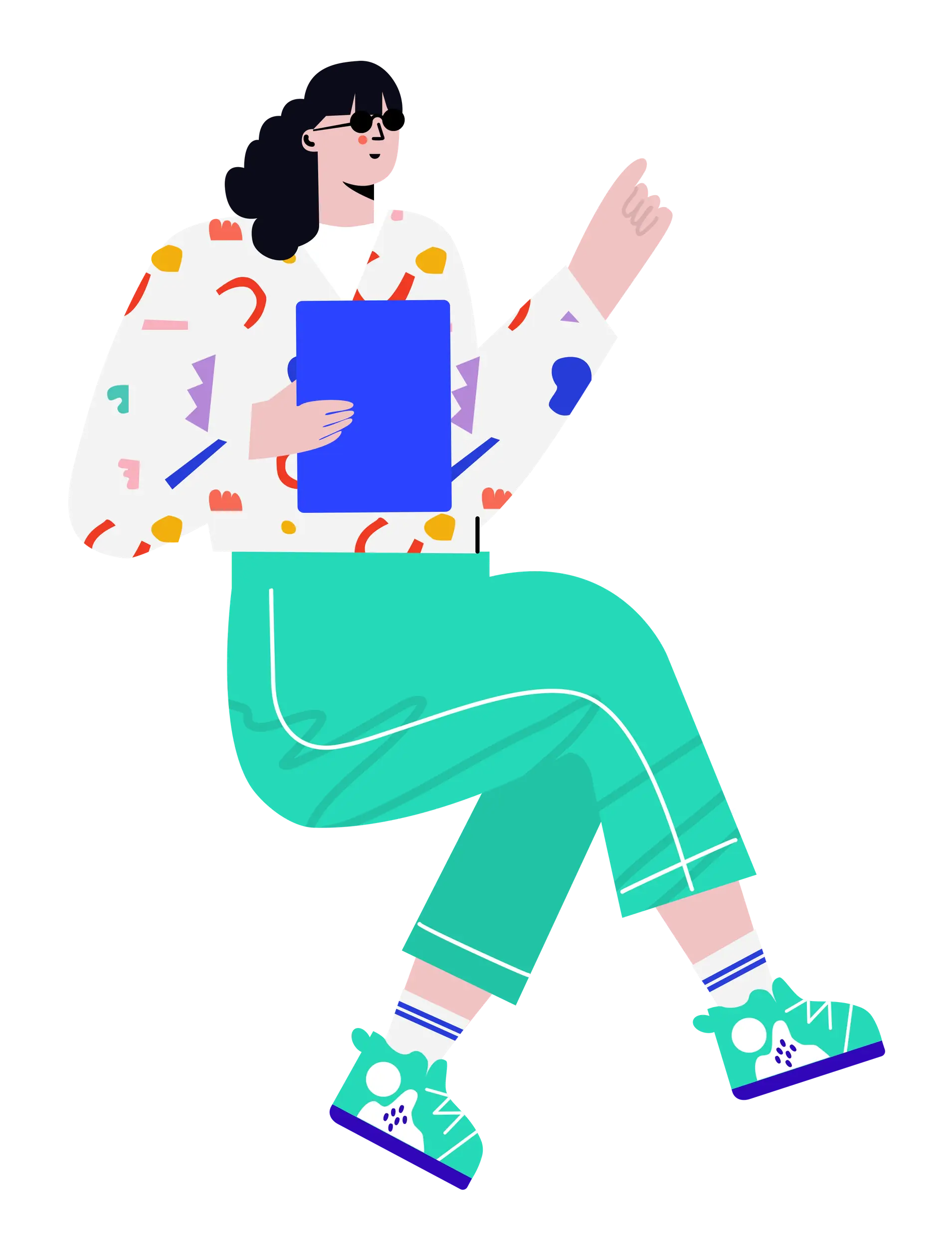 Modern Stylized Character Illustration with Vibrant Colors